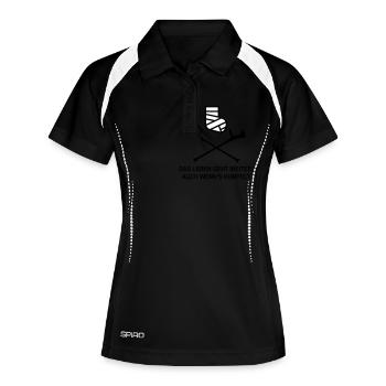 Gipsbein - Frauen Polo atmungsaktiv - Schwarz/Weiß - Vorne