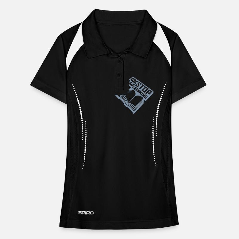 never stop learning quote Women's Polo breathable