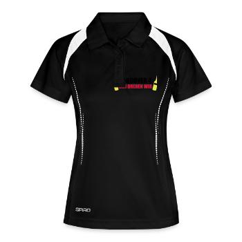 hangover4 - Frauen Polo atmungsaktiv - Schwarz/Weiß - Vorne