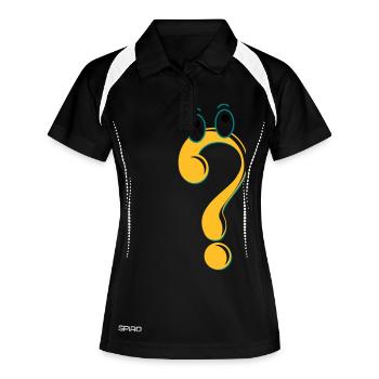 Question mark idée cadeau icône de caractère Comic - Polo respirant Femme - noir/blanc - Devant