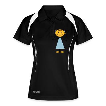 girl - Frauen Polo atmungsaktiv - Schwarz/Weiß - Vorne