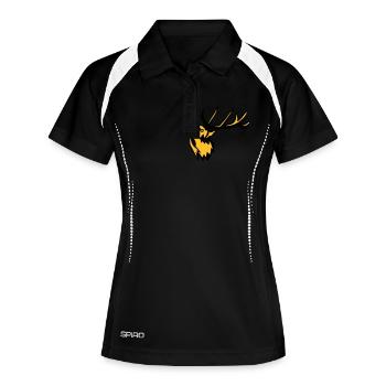 cerf animal brame deer 0 - Polo respirant Femme - noir/blanc - Devant