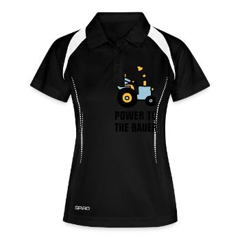 power_to_the_bauer_072011_b_3c - Frauen Polo atmungsaktiv - Schwarz/Weiß - Vorne