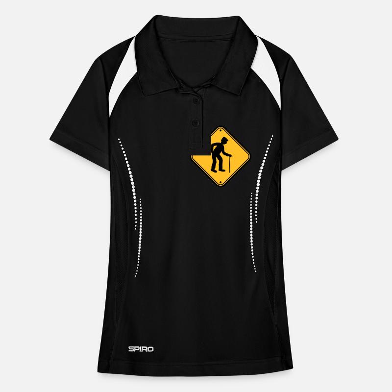 Shield attention danger danger caution note warn Women's Polo breathable