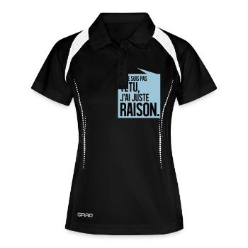 JE NE SUIS PAS TETU J'AI JUSTE RAISON - Polo respirant Femme - noir/blanc - Devant