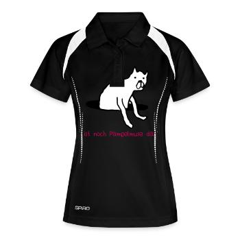 Ist noch Pampelmuse da? - Frauen Polo atmungsaktiv - Schwarz/Weiß - Vorne