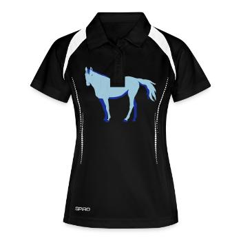 Horses horse, - Women's Polo breathable - black/white - Front
