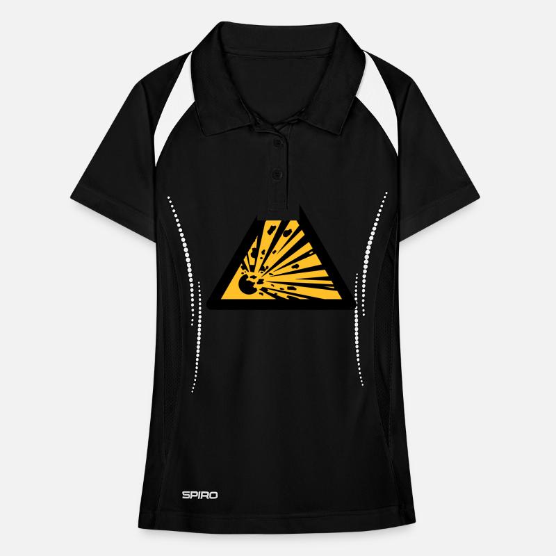 Symbole de danger - Explosifs (2 couleurs) Polo respirant Femme