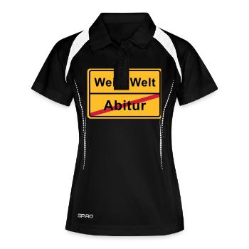 Ortsschild end - Secondary School - Women's Polo breathable - black/white - Front