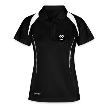 Die Spinne - Frauen Polo atmungsaktiv - Schwarz/Weiß - Vorne