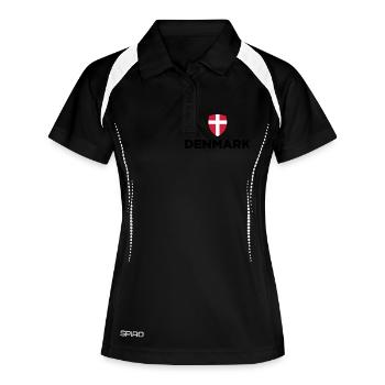 Drapeau national du Danemark - Polo respirant Femme - noir/blanc - Devant