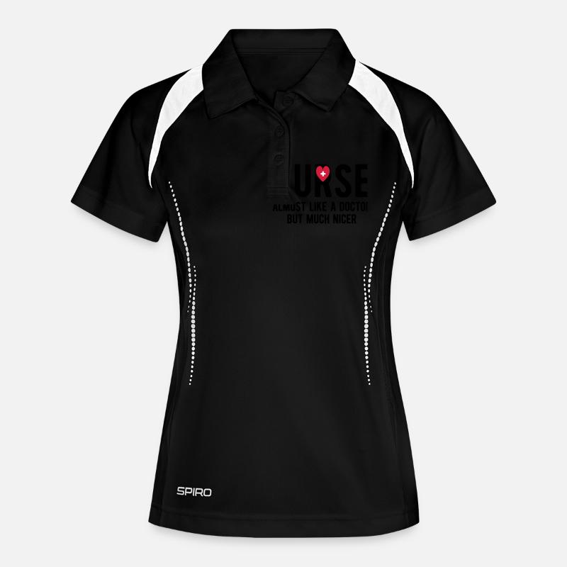 infirmière - Polo respirant Femme - noir/blanc