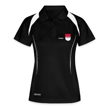 Gott sei Dank ich bin a Frank - Frauen Polo atmungsaktiv - Schwarz/Weiß - Vorne