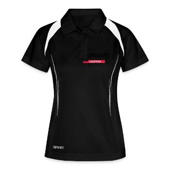 Landwirt loading - Frauen Polo atmungsaktiv - Schwarz/Weiß - Vorne