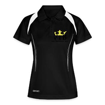 VIB - Very.Important.Baby - VIP Baby - Frauen Polo atmungsaktiv - Schwarz/Weiß - Vorne