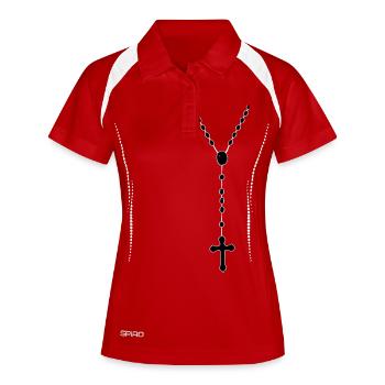 chapelet 01 - Polo respirant Femme - rouge/blanc - Devant