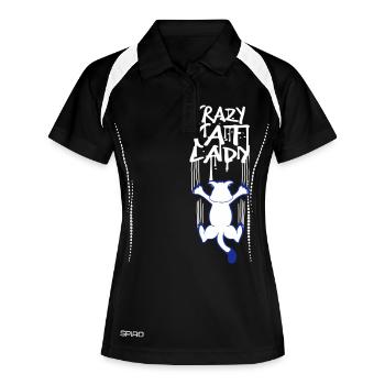 Chat fou Dame Texte Folle Femme Chats Amour - Polo respirant Femme - noir/blanc - Devant