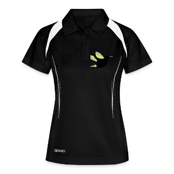 kolibri - Frauen Polo atmungsaktiv - Schwarz/Weiß - Vorne