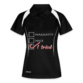 Naughty Nice I Tried – Xmas Humor - Women's Polo breathable - black/white - Front
