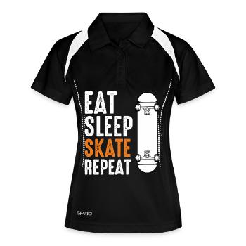 Eat Sleep Skate Repeat - Women's Polo breathable - black/white - Front
