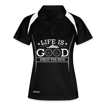 Life is good – enjoy the ride - Women's Polo breathable - black/white - Front