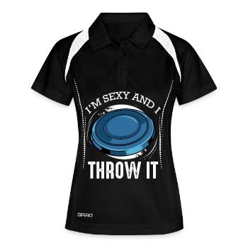 Frisbee Spruch I’m Sexy and I Throw It - Women's Polo breathable - black/white - Front
