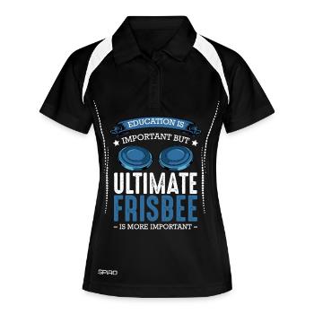 Ultimate Frisbee is more important than education - Women's Polo breathable - black/white - Front
