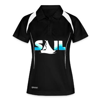 Sailboat silhouette by the sea - Women's Polo breathable - black/white - Front
