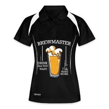 Verre d’épicéa Biermeister - Polo respirant Femme - noir/blanc - Devant