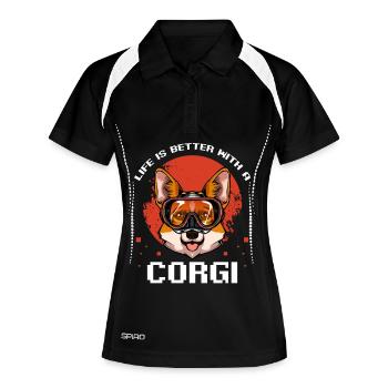 Corgi Diver Bathing Fun - Women's Polo breathable - black/white - Front