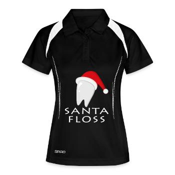 Santa Floss Tooth Christmas Logo - Women's Polo breathable - black/white - Front