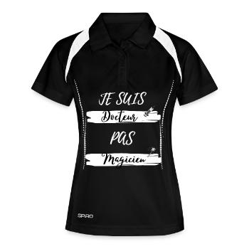 Je suis Docteur pas Magicien - Polo respirant Femme - noir/blanc - Devant