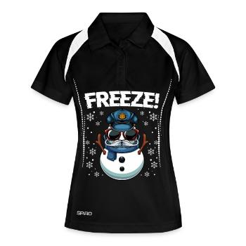 Captain Frost Snowman Police Christmas - Women's Polo breathable - black/white - Front