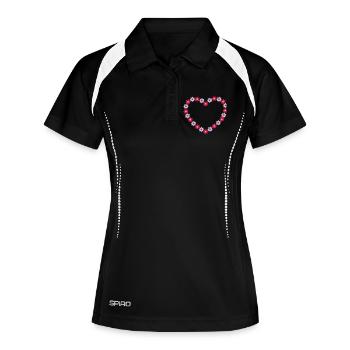 Heart of flowers - Women's Polo breathable - black/white - Front