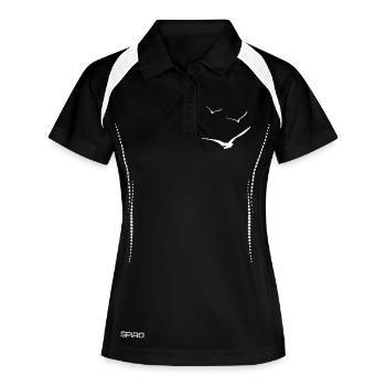 vol de mouettes - Polo respirant Femme - noir/blanc - Devant