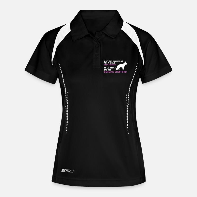 German shepherd - Women's Polo breathable - black/white