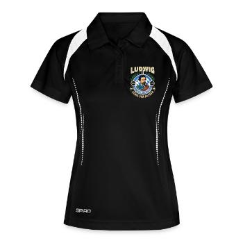 KÖNIG LUDWIG VON BAYERN - Frauen Polo atmungsaktiv - Schwarz/Weiß - Vorne