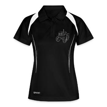 Tractor Drawing - Women's Polo breathable - black/white - Front