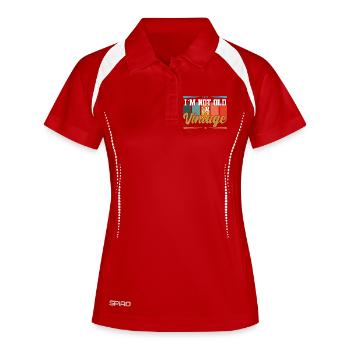 Ich bin nicht alt textile Geschenkidee - Frauen Polo atmungsaktiv - Rot/Weiß - Vorne