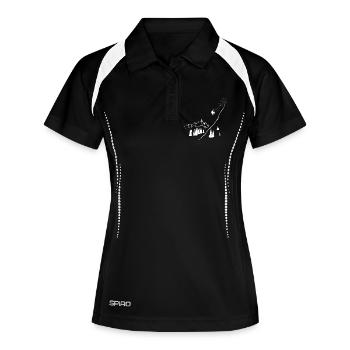 Snowboarders, Sports d’hiver, Montagne, Snowboard, Neige - Polo respirant Femme - noir/blanc - Devant