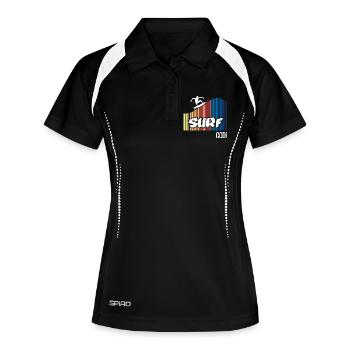 Code de surf (sombre) - Polo respirant Femme - noir/blanc - Devant