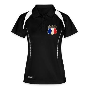 Marseille France Coat of Arms Flags Design - Women's Polo breathable - black/white - Front