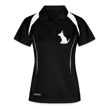 niedliche geschenke sohn, hund geburtstag - Frauen Polo atmungsaktiv - Schwarz/Weiß - Vorne