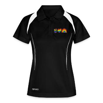 Sexualité Lgbt Heart Love Rainbow Bisexual - Polo respirant Femme - noir/blanc - Devant