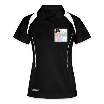 CAPTAIN SLOTH - POLAR BEAR VALENTINE'S DAY - LOVE - Women's Polo breathable - black/white - Front