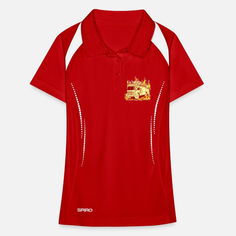 Fire Burning Fire Brigade Fire Engine Fire Protection Women's Polo breathable