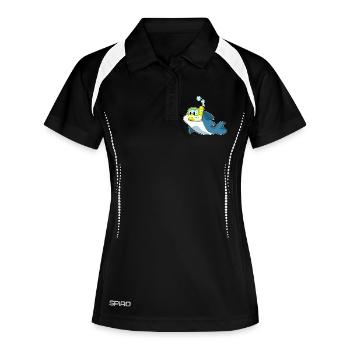 Plongée en apnée avec plongeur de dauphins - Polo respirant Femme - noir/blanc - Devant
