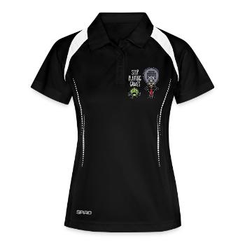 Spieler Padel Schläger Padelteam Statement Trainer - Frauen Polo atmungsaktiv - Schwarz/Weiß - Vorne