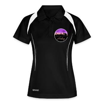 Hamburg Fine Skyline - Frauen Polo atmungsaktiv - Schwarz/Weiß - Vorne