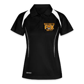 What does the Fox say - Frauen Polo atmungsaktiv - Schwarz/Weiß - Vorne